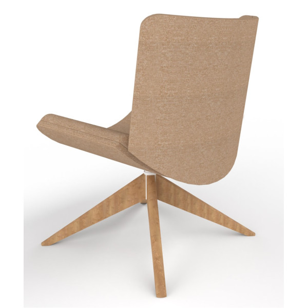 Review Upholstered Lounge Chair With Wooden Pyramid Base